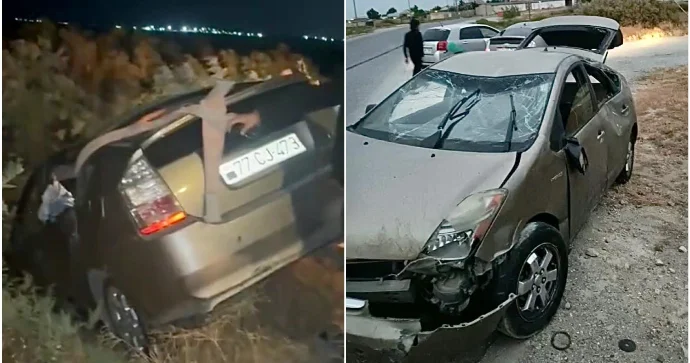 Türkanda idarəetmədən çıxan “Prius” kolluğa girdi VİDEO