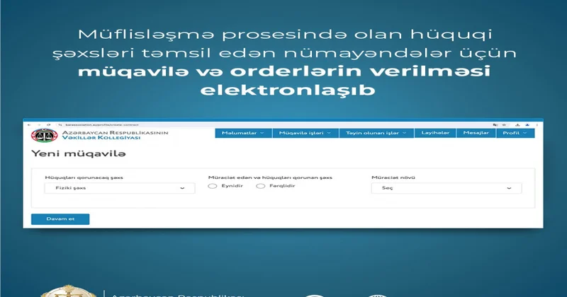 Müflisləşmə prosesi ilə bağlı müqavilə və orderlərin verilməsi elektronlaşıb