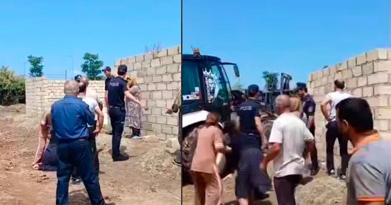 İcra hakimiyyəti sakinin həyətində tikdiyi tövləni sökdürdü VİDEO