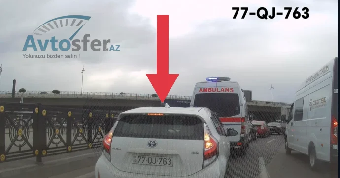 Təcili yardımın arxasınca gedirəm deyən sürücünün yalanı üzə çıxdı VİDEO