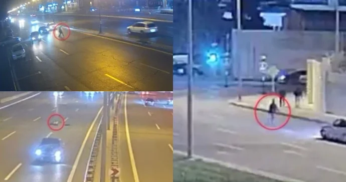 Bakıda özünü maşının altına atan piyadaların görüntüləri yayıldı REAL VİDEO