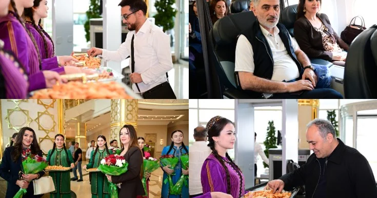 İncəsənət xadimlərimiz Aşqabadda belə qarşılandılar Fotolar