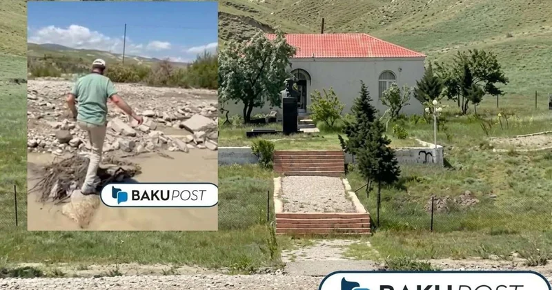 Müşfiqin ev muzeyinə aparan körpü uçdu Ziyarətçilər çətin anlar yaşadı VİDEO