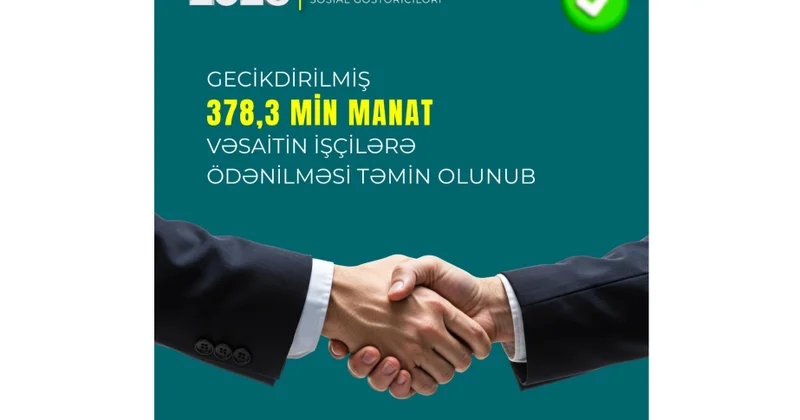 Gecikdirilmiş 378,3 min manat vəsaitin işçilərə ödənilməsi təmin olunub