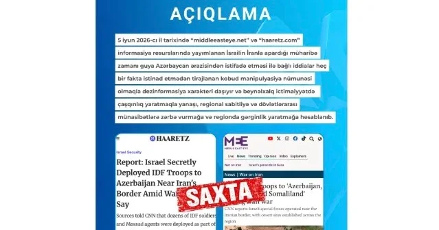 Bu xəbərlər saxtadır Açıqlama