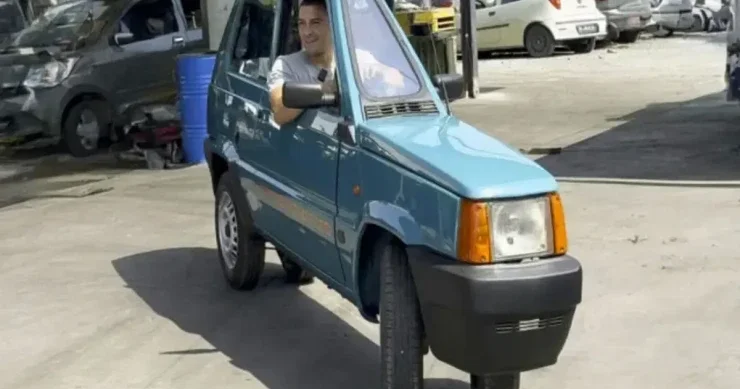 “Fiat”ı dünyanın ən dar avtomobilinə çevirdi: Hətta sürür VİDEO