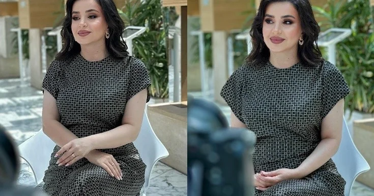 Kamilə Nəbiyeva qarnını əlləri ilə gizlətməyə çalışdı Fotolar