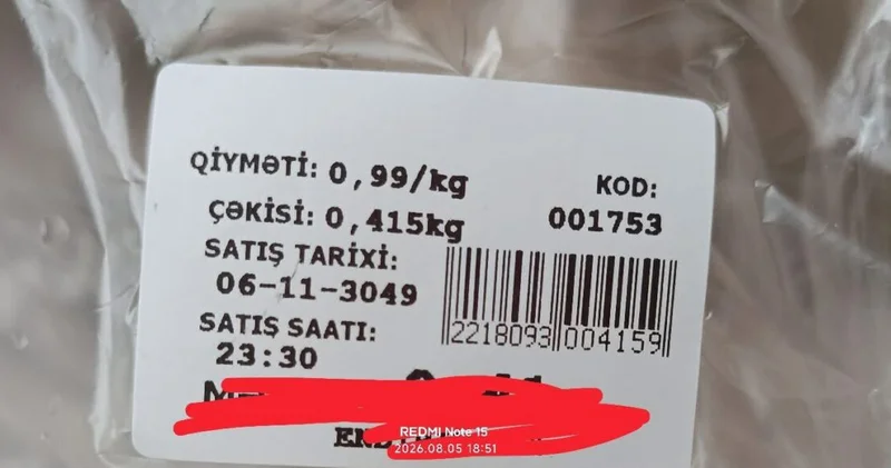 Aldığı məhsulun tarixi 1023 il sonraya aid oldu