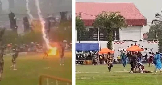 Tailandda futbolçu ildırım vurması nəticəsində həyatını itirib VİDEO