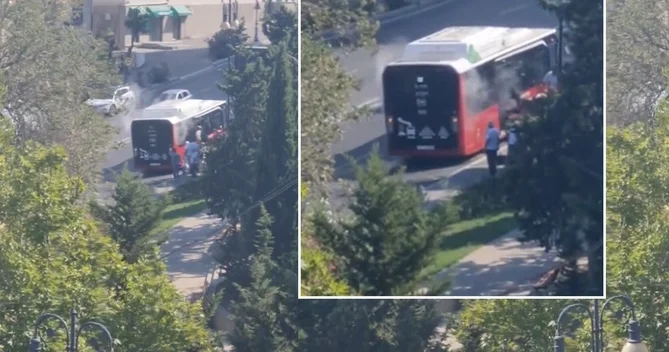Bakıda 10 nömrəli avtobusda tüstülənmə baş verib