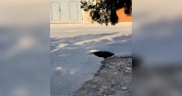 Xırdalanda yol çöküb: Sakinlər aidiyyəti qurumlardan xahiş edir VİDEO