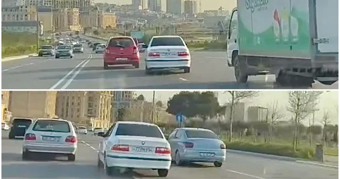Bibiheybət yolunu yarış meydanına çevirən sürücü baxın necə “hoqqa” verdi VİDEO
