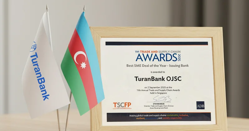 TuranBank “Ən yaxşı KOS maliyyələşməsi layihəsi” nominasiyası üzrə beynəlxalq mükafata layiq görülüb