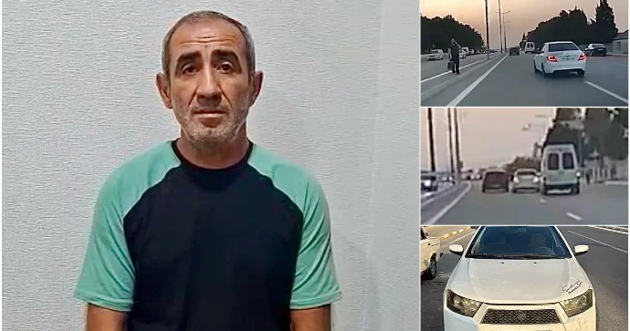 Postun yanında kobud qayda pozan taksi sürücüsü saxlanıldı Maşında əlil uşaq var idi... VİDEO
