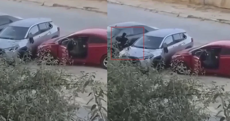 Bakıda qadın maşına hücum etdi VİDEO