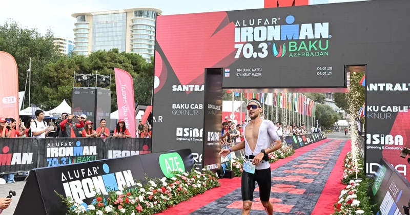 Bakıda keçirilən “IRONMAN 70.3” triatlon yarışında finişə ilk çatan idmançı bəlli olub