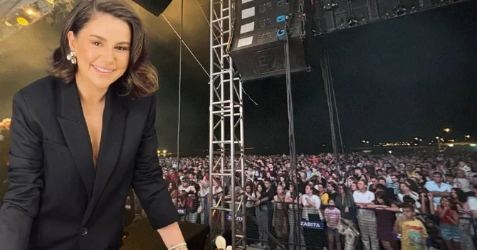 Merve Özbey səhnədən yıxıldı Qolu sındı