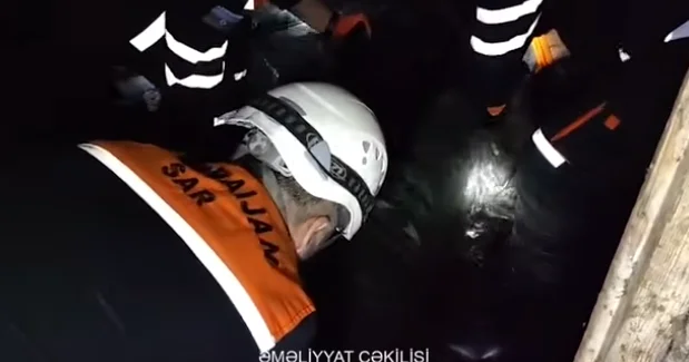 Zirzəmidə yıxılıb çarəsiz qalan belə xilas olundu VİDEO