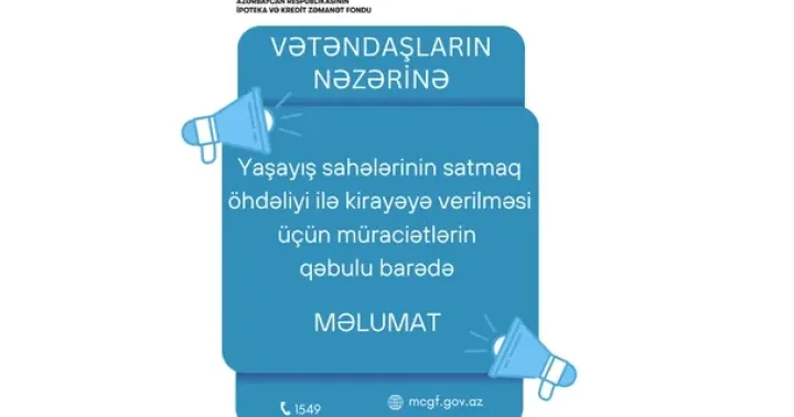 Gündə 100 dən çox müraciət kirayə mənzil sistemi müvəqqəti bağlanır, müraciətlər qəbul edilməyəcək