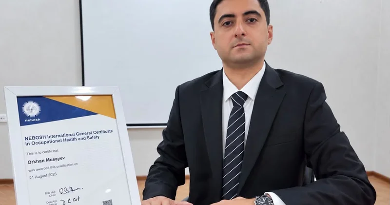 Ekspert Orxan Musayev Böyük Britaniyanın nüfuzlu NEBOSH sertifikatını əldə etdi Fotolar