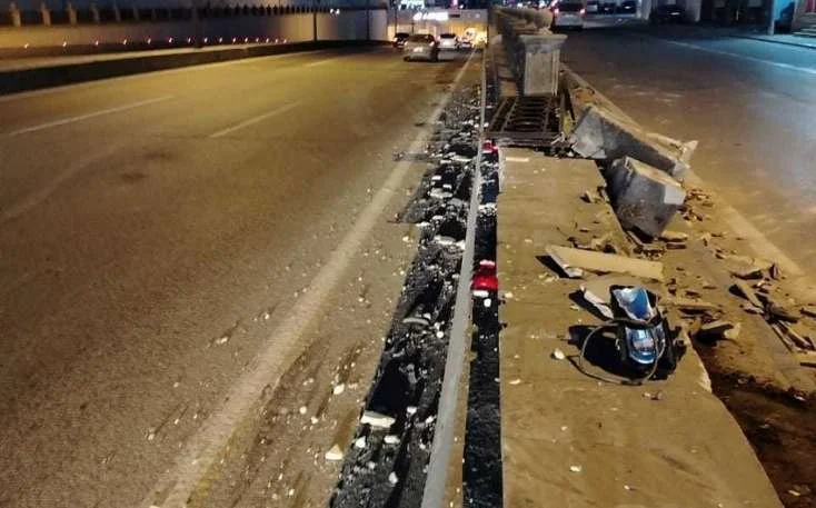 Bakıda qəza yol təsərrüfatına ziyan vurdu FOTO