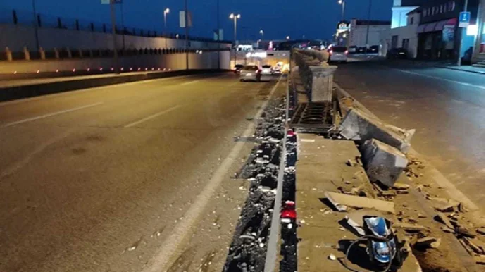 Prospektdə QƏZA: Tunel divarının bir hissəsi dağıldı FOTO