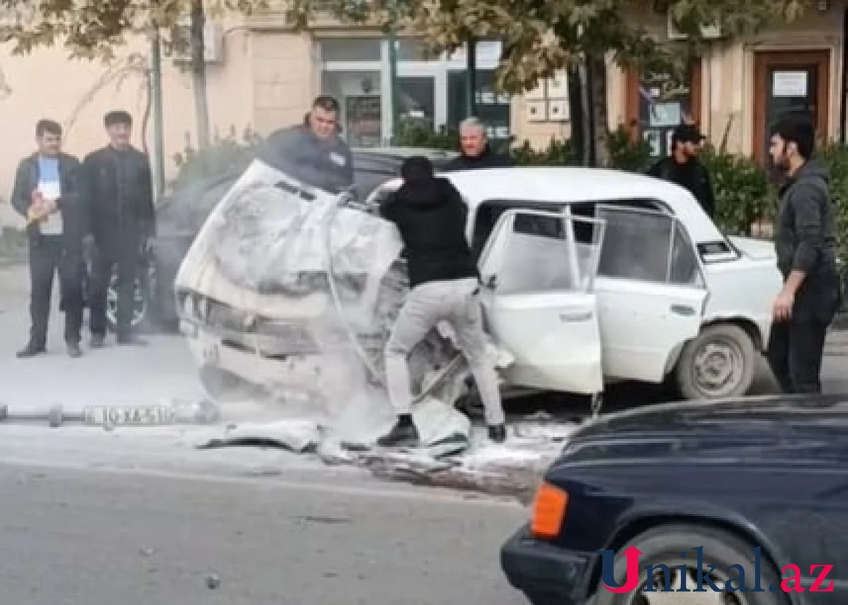 Bakıda Vaz Hyundai ilə toqquşdu VİDEO