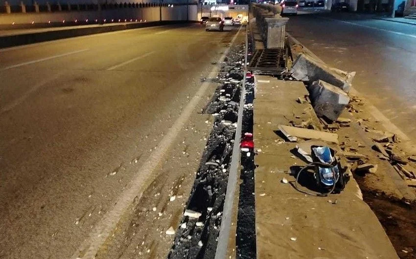 Bakıda qəza: Yola ciddi ziyan dəydi FOTO