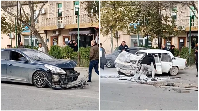 Hövsanda qəzaya düşən “VAZ” alışdı Vətəndaşlar dərhal yardım göstərdi VİDEO