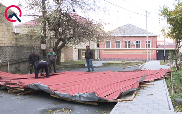 Güclü külək Zaqatalada fəsadlar törətdi Video