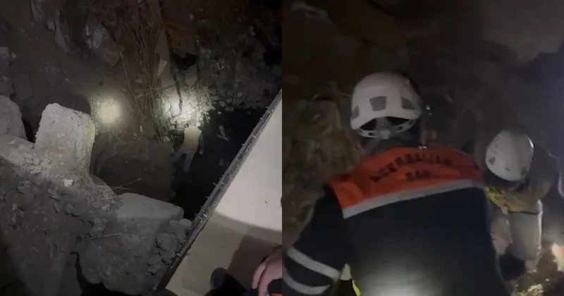 Dərəyə yıxılan 15 yaşlı oğlan belə XİLAS EDİLDİ VİDEO