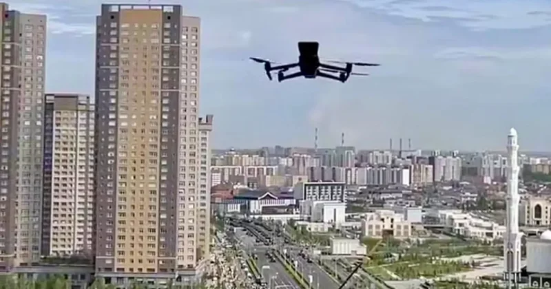 Полиция Астаны стала выслеживать автонарушителей с помощью дронов видео
