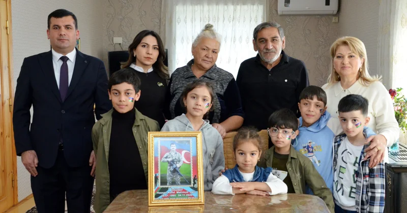 Günərzi qayğı mərkəzinin xidmətlərindən yararlanan uşaqlar şəhid ailələrini ziyarət ediblər