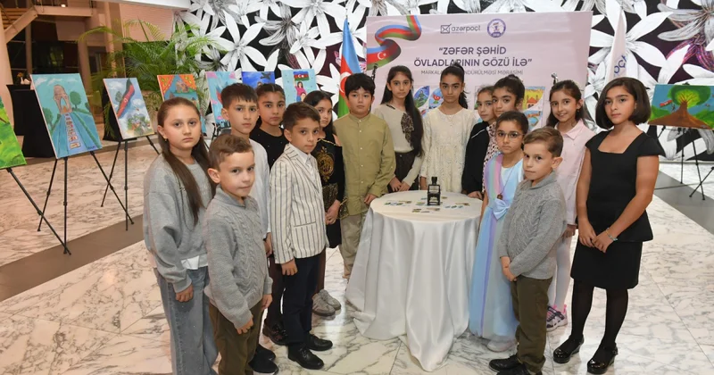 Şəhid övladlarının çəkdiyi rəsmlər əsasında poçt markaları təqdim olunub