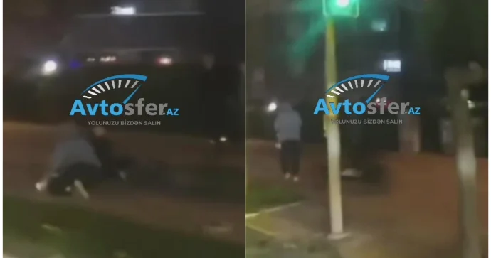 Yolu keçən piyadanı səkidə skuter vurdu ANBAAN VİDEO