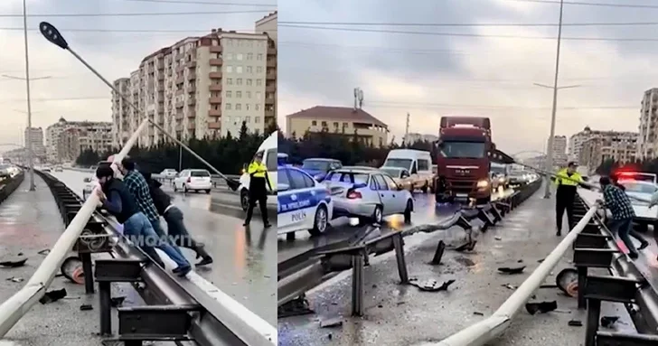 Три автомобиля столкнулись в Сумгайыте