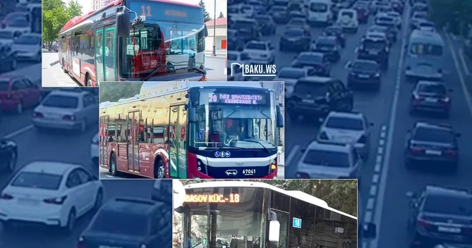 11, 18, 20 saylı avtobuslarda 30 dəqiqə gecikmə halı baş verib
