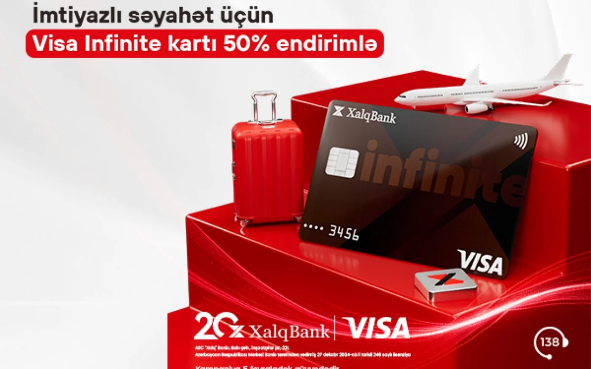 Xalq Bankdan Visa Infinite kartını 50% endirimlə əldə edin