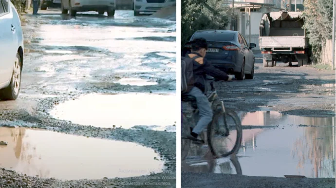 Bakıdakı bərbad yol hansı quruma aiddir? Hamı birbirinin üzərinə atır VİDEO