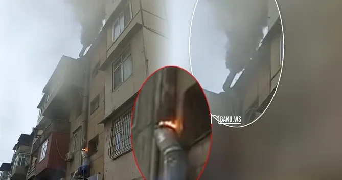 Bakıda restoranın havalandırma borusu ALIŞDI