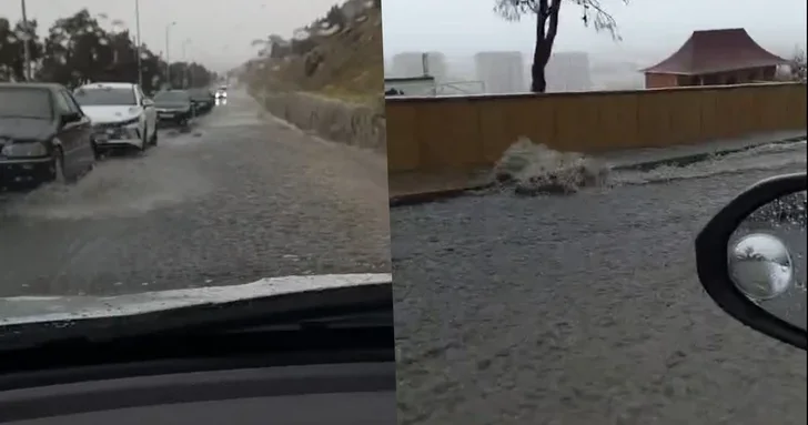 Стихия разгулялась: ливень превратил дороги бакинского поселка в реки