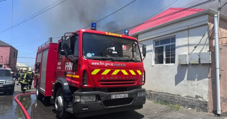 Balakəndə sexdə yanğın olub