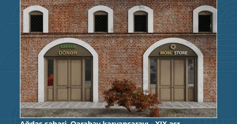 Tarixi karvansarayın fasadındakı reklamlar sökülüb