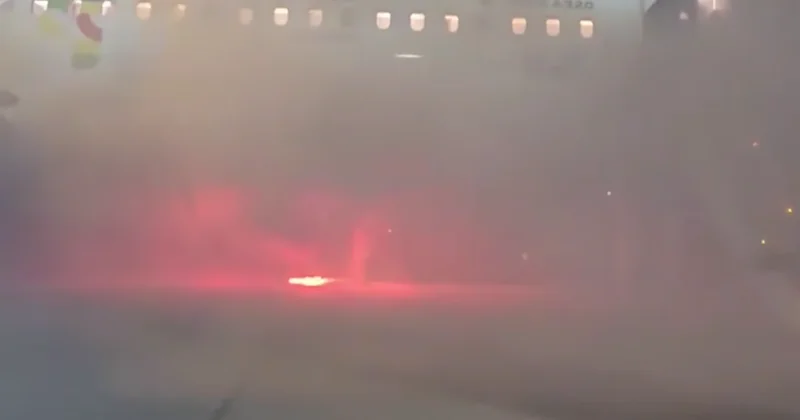 В Бразилии после посадки загорелся самолет