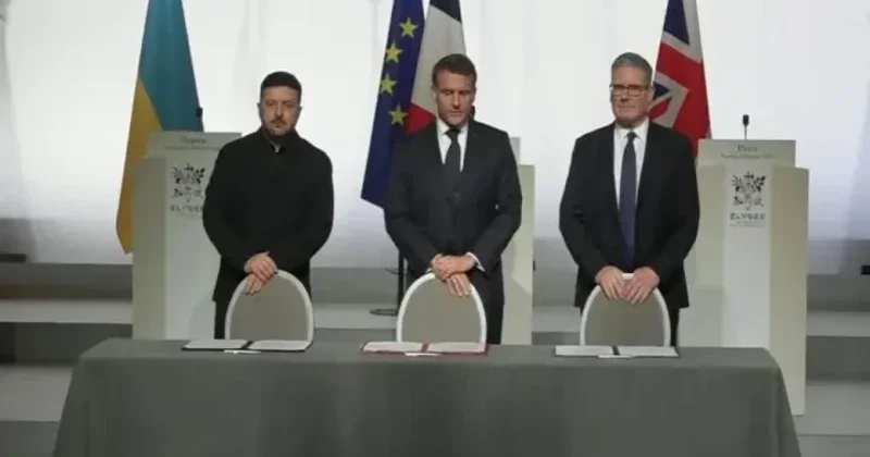 Zelenski, Starmer və Makron Ukraynada çoxtərəfli qüvvələrin yerləşdirilməsinə dair niyyət bəyannaməsi imzalayıb