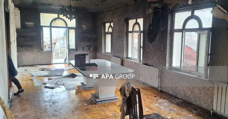 Lənkəranda yanğın olub, ev sahibi yanğını oğruların törətdiyini iddia edir FOTO