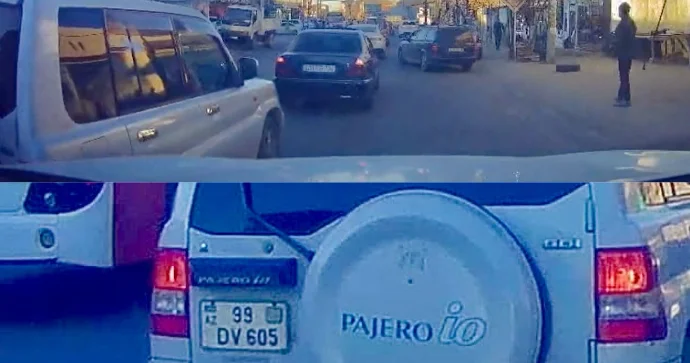Qayda pozan sürücü qəza təhlükəsi yaradıb qarşı tərəfi borclu çıxardı VİDEO