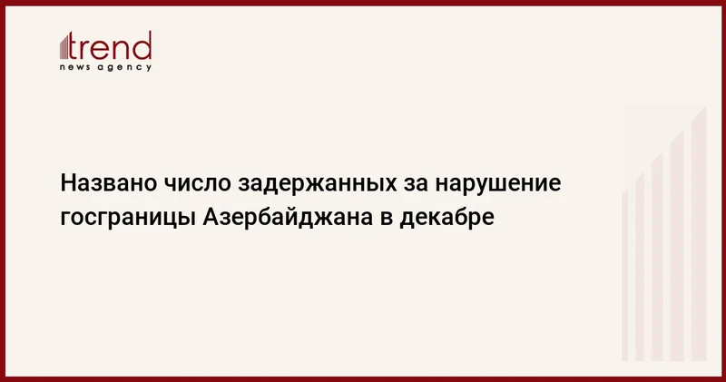 Названо число задержанных за нарушение госграницы Азербайджана в декабре