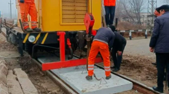 İmişlidə dəmiryolu keçidi TƏMİR OLUNDU Daha rahat şərait yaradıldı FOTO