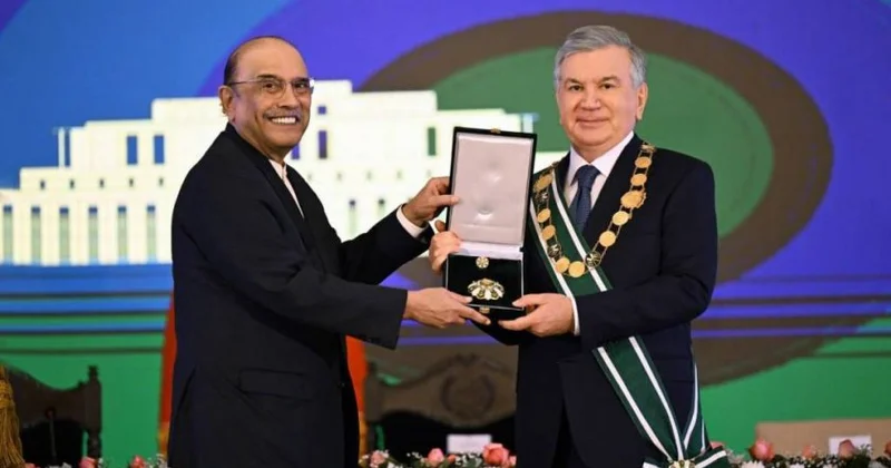 Özbəkistan Prezidentinə Pakistanın ən yüksək dövlət mükafatı verildi